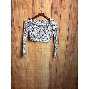 Boutique Cropped UV Long Sleeved Swim Top Shirt, White, Navy, Olive Green Size S